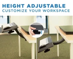 Mount-It! Sit Stand Keyboard Tray, Height Adjustable Under Desk Keyboard And Mouse Drawer With Ergonomic Wrist Rest Pad -Office Supplies GUEST 001407c2 7b38 4556 a155 f2c302dc4f94