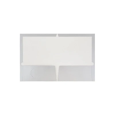 JAM Paper 2-Pocket Presentation Folders Silver Glossy 100/Box 385GSIB 1 JAM Paper 2-Pocket Presentation Folders Silver Glossy 100/Box 385GSIB