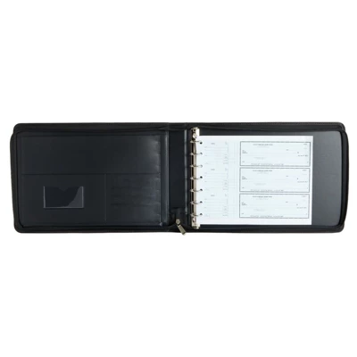 Juvale Rose Gold 7 Ring Business Checkbook Binder With Zipper For Checks, PU Leather, 15 X 11 X 2 In 5 Juvale Rose Gold 7 Ring Business Checkbook Binder With Zipper For Checks, PU Leather, 15 X 11 X 2 In - Image 5