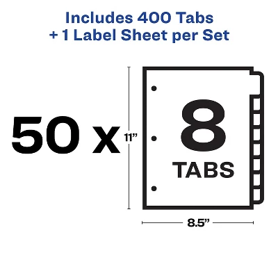 Avery Print & Apply Clear Label Dividers W/White Tabs 8-Tab Letter 50 Sets 11557 5 Avery Print & Apply Clear Label Dividers W/White Tabs 8-Tab Letter 50 Sets 11557 - Image 5