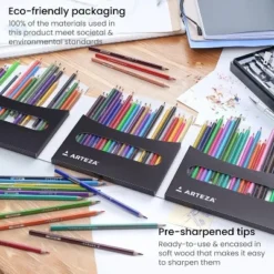 Arteza Watercolor Pencils, 72 Assorted Colors, Triangular Shape, Pencil Crayons For Coloring Books And Canvas, Watercolor Brush Included, Art Supplies -Office Supplies GUEST 037042ea 3785 4815 9267 318da3a3d8c2
