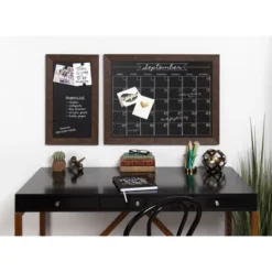29" X 23" Beatrice Framed Magnetic Chalkboard Calendar Walnut Brown - DesignOvation -Office Supplies GUEST 04807ef4 d1e3 4774 b4cf 0d91bd15e4da