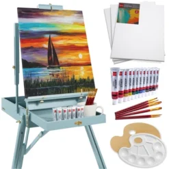 Best Choice Products French Easel, 32pc Beginners Kit Portable Wooden Adjustable Tripod W/ Paint Supplies -Office Supplies GUEST 06512d1a 207e 458d 8730 6730e05b9437