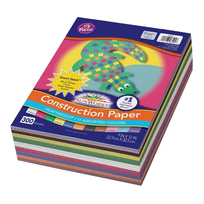 2pk 300 Sheets/Pk SunWorks Construction Paper 11 Colors - Pacon 1 2pk 300 Sheets/Pk SunWorks Construction Paper 11 Colors - Pacon