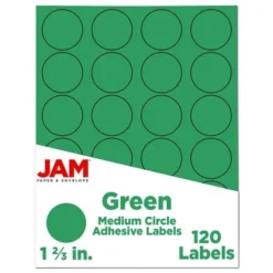 JAM Paper Circle Sticker Seals 1 2/3" 120ct -Office Supplies GUEST 071990f0 bad3 4c02 9408 e663a3aa0ba9