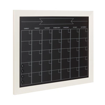 29" X 23" Beatrice Framed Magnetic Chalkboard Calendar White - DesignOvation 1 29" X 23" Beatrice Framed Magnetic Chalkboard Calendar White - DesignOvation