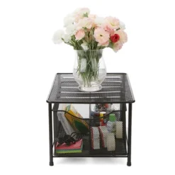 Mind Reader Storage Basket And Organizer [METAL MESH] 3-Compartment Pull-out / Sliding Organizing Drawer, Under The Sink Kitchen And Bathroom Shelf Cabinet (BLACK) -Office Supplies GUEST 0b9dee02 4506 48c2 b9f3 a664b147dae6