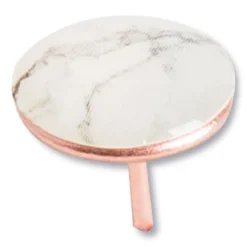 U Brands Fashion Metal Thumbtacks Metal Marble/Rose Gold 3/8" 100/Pack 3090U06-24