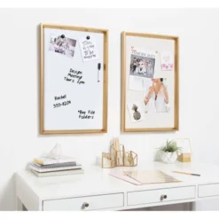 25.5" X 16.5" Calter Framed Magnetic Dry Erase Board Gold - Kate And Laurel -Office Supplies GUEST 0c25487a 2290 44f3 8533 972bf6477c80
