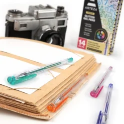 Arteza Gel Ink Colored Pens Set, Glitter, Assorted Colors - Doodle, Draw, Journal - 14 Pack -Office Supplies GUEST 0c50eaee fa73 469a 9cbf c0561b3db228