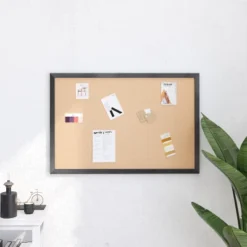 Merrick Lane Cork Display Board With Wooden Frame And Push Pins -Office Supplies GUEST 0dcfca86 4031 45c8 8b40 a5fd28e40954