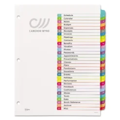 Avery Ready Index Table Of Contents Dividers Multicolor Tabs 1-31 Letter 11846