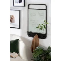 29.92" X 17.91" Decatur Hanging Wall Organizer With Hooks Black - Kate & Laurel All Things Decor -Office Supplies GUEST 103ceac2 46d0 4487 af08 c96093757e2c