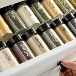 Talented Kitchen 272 Spice Labels Stickers, Clear Spice Jar Labels Preprinted For Seasoning Herbs Kitchen Spice Rack Organization, Water Resistant