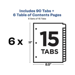 Avery Pre-Printed 15-Tab Numeric Dividers Customizable 11825 -Office Supplies GUEST 123a7842 58ac 4e8d a62f 8ec9f55bcc64