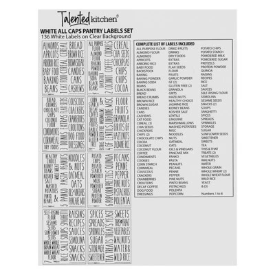 Talented Kitchen 136 Pantry Labels For Food Containers, Preprinted White All Caps On Clear Stickers For Jars, Kitchen Canisters 4 Talented Kitchen 136 Pantry Labels For Food Containers, Preprinted White All Caps On Clear Stickers For Jars, Kitchen Canisters - Image 4
