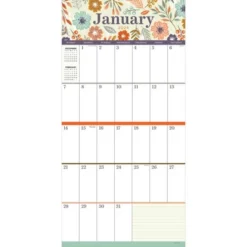 TF Publishing 2024 Wall Calendar 12"x12" Large Grid Floral
