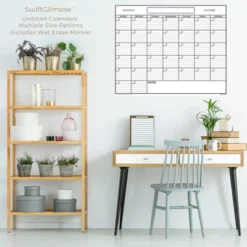 Undated Monthly Laminated Wall Planning Horizontal Calendar 48" X 65" - SwiftGlimpse