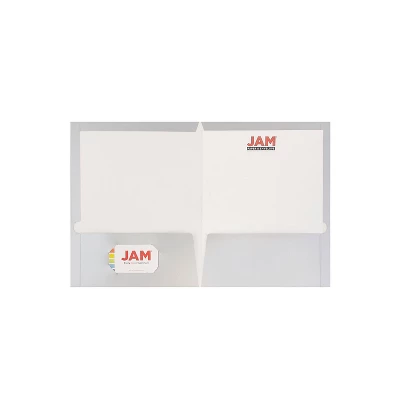 JAM Paper 2-Pocket Presentation Folders Silver Glossy 100/Box 385GSIB 2 JAM Paper 2-Pocket Presentation Folders Silver Glossy 100/Box 385GSIB - Image 2