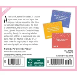 Willow Creek Press 2024 Daily Desk Calendar 5.2"x6.2" Sprinkle Sarcasm Like Confetti