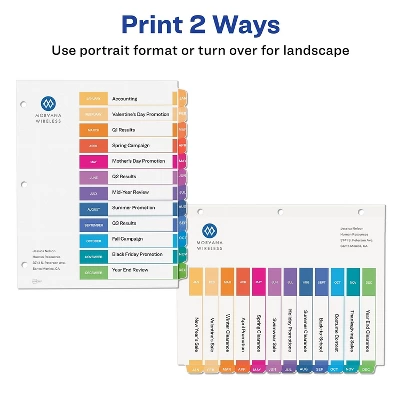 Avery Pre-Printed Monthly Dividers Customizable Table 11830 3 Avery Pre-Printed Monthly Dividers Customizable Table 11830 - Image 3
