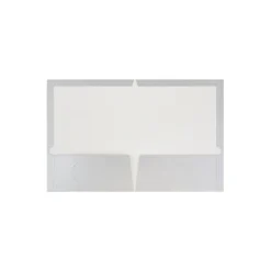 JAM Paper Laminated Two-Pocket Glossy Presentation Folders Silver Bulk 50/Box 385GSIC