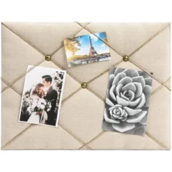 Farmlyn Creek Photo Bulletin Board Linen Memory Board Corkboard For Pictures Memo 16"x12"
