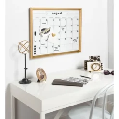 27.25" X 1.5" Calter Framed Magnetic Dry Erase Monthly Calendar Gold - Kate And Laurel -Office Supplies GUEST 1f8a94dc 05cb 47e7 a7b9 803e7f30a4ed