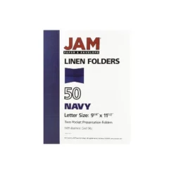 JAM Paper Two-Pocket Textured Linen Business Folders Navy Blue Bulk 25/Pack 386LNAA -Office Supplies GUEST 2059e0ab 0f9d 4d49 bd1e 16655b2cbb9d