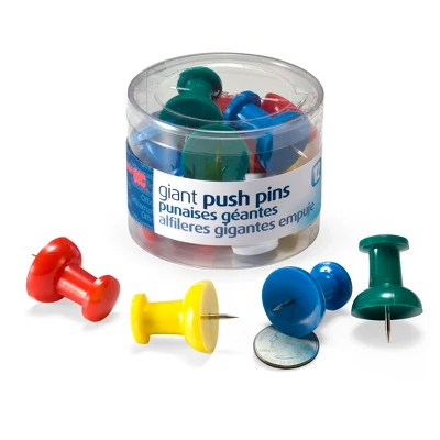 Officemate Giant Push Pins, 12 Per Pack, 6 Packs 1 Officemate Giant Push Pins, 12 Per Pack, 6 Packs