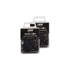 JAM Paper Colored Standard Paper Clips Small 1 Inch Black Paperclips 2183750A