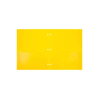 JAM Paper Heavy Duty Plastic 3 Hole Punch Two-Pocket School Folders Yellow 108/Pack (383HHPYEA) 1 JAM Paper Heavy Duty Plastic 3 Hole Punch Two-Pocket School Folders Yellow 108/Pack (383HHPYEA)
