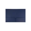 JAM Paper Two-Pocket Textured Linen Business Folders Navy Blue Bulk 25/Pack 386LNAA