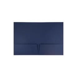 JAM Paper Two-Pocket Textured Linen Business Folders Navy Blue Bulk 25/Pack 386LNAA