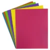 JAM 6pk POP 2 Pocket School Presentation Plastic Folders Fashion Colors