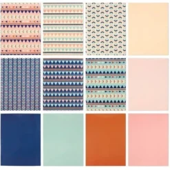 Blue Panda 12 Pack Geometric 2-Pocket Folders, Letter Size Decorative Folders With Pockets For Office, School, 6 Designs, 6 Solid Colors, 9.25 X 12 -Office Supplies GUEST 2639109d 4330 4334 b3bc 949269254fc3