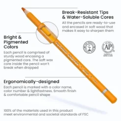 Arteza Professional Watercolor Pencils, Assorted Colors, Coloring Set For Adult Artists, Non-Toxic - 72 Pack -Office Supplies GUEST 270b565c af63 4468 b4c9 1c2e1477fc13