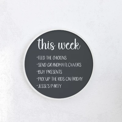 Merrick Lane Round Magnetic Chalkboard With Eraser, Chalk And Solid Wood Frame 1 Merrick Lane Round Magnetic Chalkboard With Eraser, Chalk And Solid Wood Frame