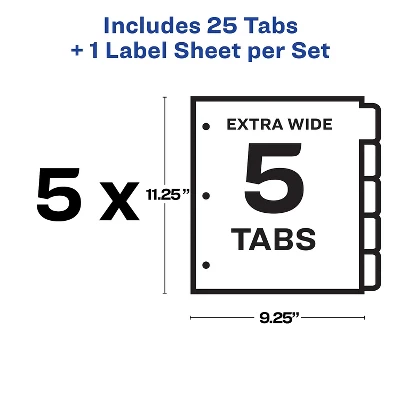 Avery Print & Apply Clear Label Dividers W/White Tabs 5-Tab 11 1/4 X 9 1/4 5 Sets 11440 5 Avery Print & Apply Clear Label Dividers W/White Tabs 5-Tab 11 1/4 X 9 1/4 5 Sets 11440 - Image 5