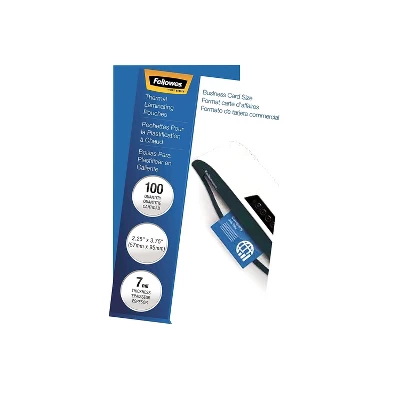 Fellowes Laminated Business Pouches Glossy 2-1/4"x3-3/4" 7mil 100/PK 52059 2 Fellowes Laminated Business Pouches Glossy 2-1/4"x3-3/4" 7mil 100/PK 52059 - Image 2