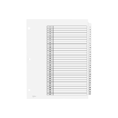 Avery Pre-Printed 31-Tab Numeric Dividers Customizable 11827 1 Avery Pre-Printed 31-Tab Numeric Dividers Customizable 11827