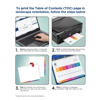 Avery Ready Index Customizable Table Of Contents Asst Dividers 12-Tab Ltr 3 Sets 11083 7 Avery Ready Index Customizable Table Of Contents Asst Dividers 12-Tab Ltr 3 Sets 11083 - Image 7