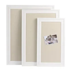 23.5" X 29.5" Bosc Framed Linen Fabric Pinboard White - DesignOvation -Office Supplies GUEST 2d2c8278 3f96 4bf0 8562 26d9a68456a8