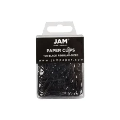 JAM Paper Colored Standard Paper Clips Small 1 Inch Black Paperclips 2183750B