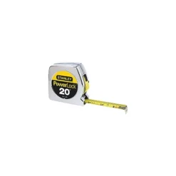 Stanley Tools Powerlock Tape Rule 3/4" X 16ft Plastic Case Chrome 1/16"-1mm Graduation 33158