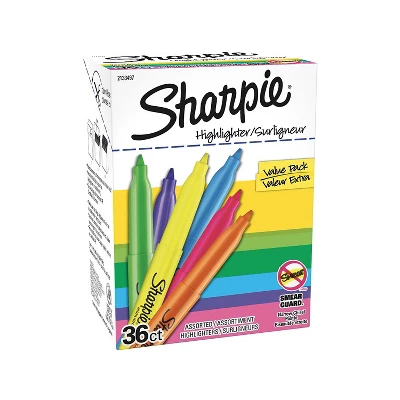 Sharpie Stick Highlighter Chisel Tip Assorted 36/Pack (2133497) 1 Sharpie Stick Highlighter Chisel Tip Assorted 36/Pack (2133497)
