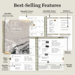 TF Publishing 2024 Weekly/Monthly Planner 8"x6.5" Stone & Marble -Office Supplies GUEST 32418d14 2e64 458e 9404 8b9d7e81c66e