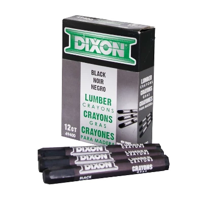 Dixon Lumber Crayons 4 1/2 X 1/2 Carbon Black Dozen 49400 1 Dixon Lumber Crayons 4 1/2 X 1/2 Carbon Black Dozen 49400