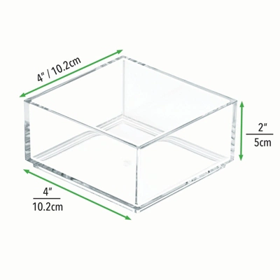 MDesign Plastic Square Desk Organizer For Office Desktop Drawers, 12 Pack, Clear 2 MDesign Plastic Square Desk Organizer For Office Desktop Drawers, 12 Pack, Clear - Image 2