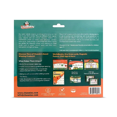 12ct 3-in-1 Water Soluble Crayons With Paint Brush And Sharpener - Channie's 5 12ct 3-in-1 Water Soluble Crayons With Paint Brush And Sharpener - Channie's - Image 5